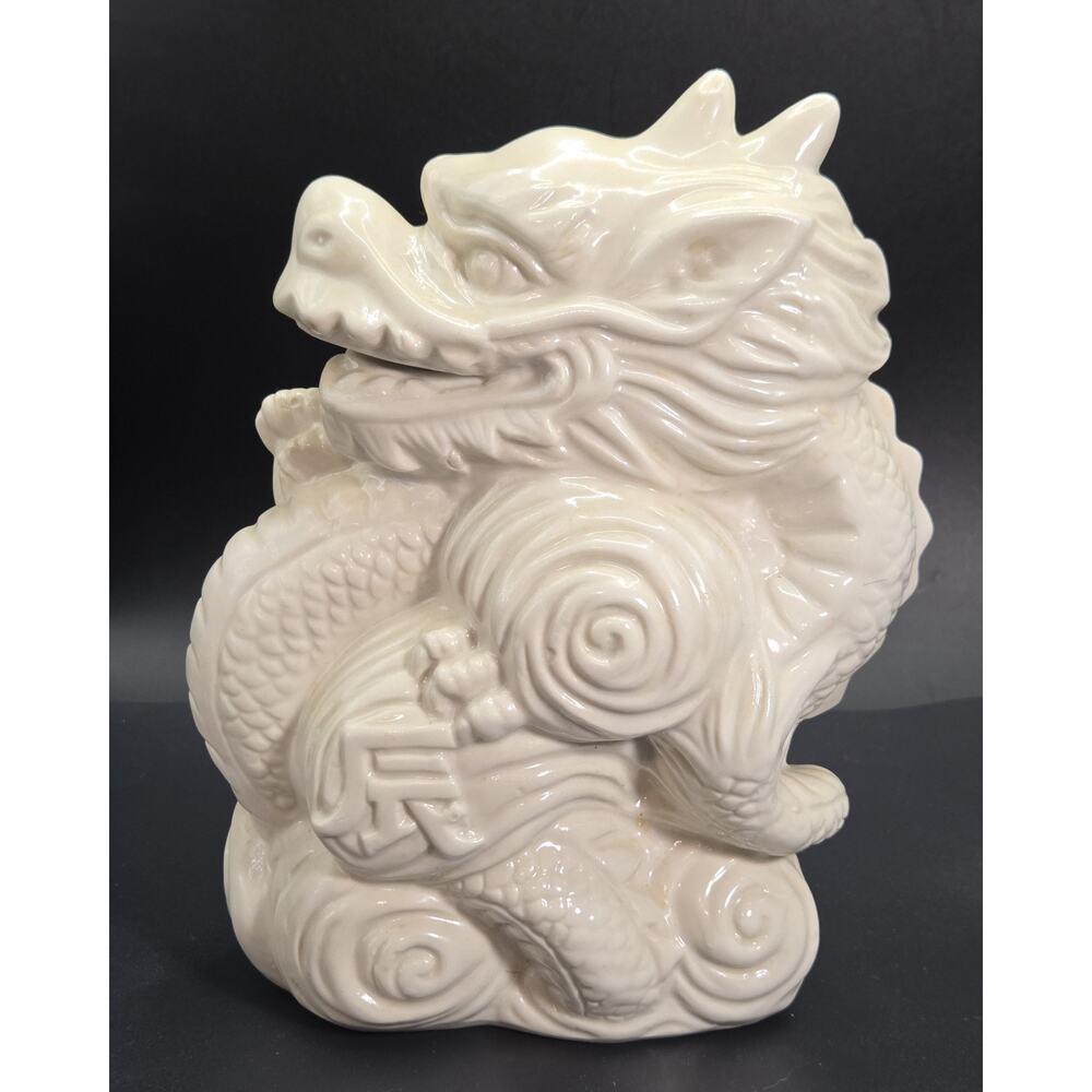 Vintage Benihana Japanese Lucky Dragon Tiki Ceramic White Cocktail Mug 7.5"